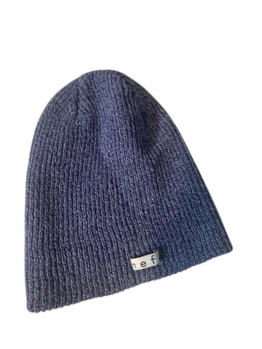 NEFF Navy Blue Stretch Knit Beanie Winter Hat Women